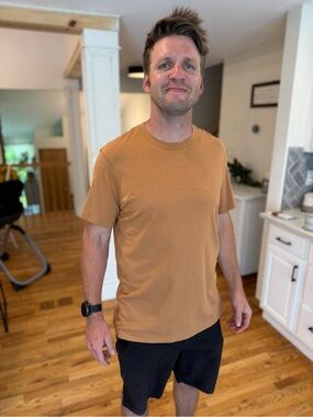 Saxx Men's Crewneck Tee in Tan Brown “Butterscotch”
